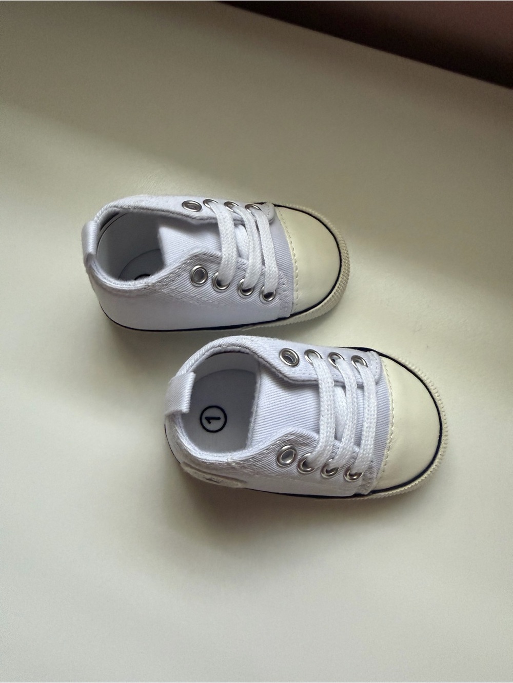 White Baby Canvas Sneakers - Classic Casual Shoes